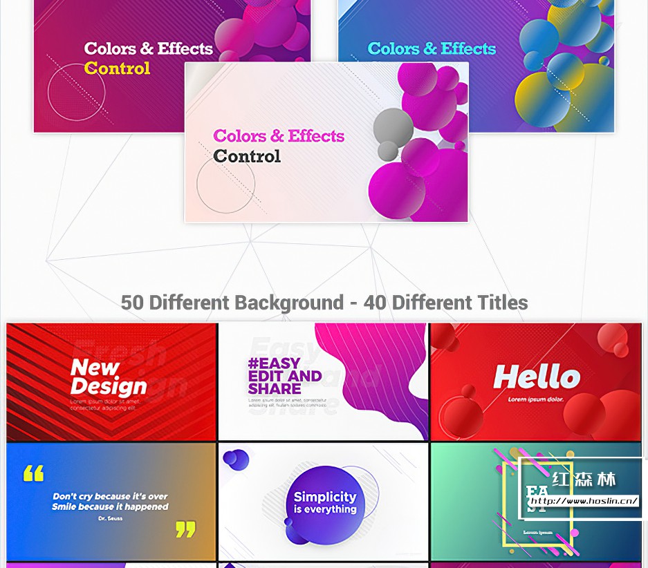 【AE/PR模板】90个自适应分辨率文字标题图形背景动画 Responsive Titles and Backgrounds Pack插图(3)