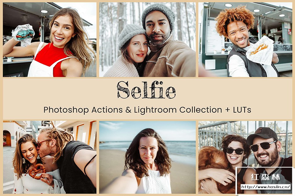 【LR预设】7款人像合影自拍照片调色LR预设 Selfie Lightroom Presets Desktop插图