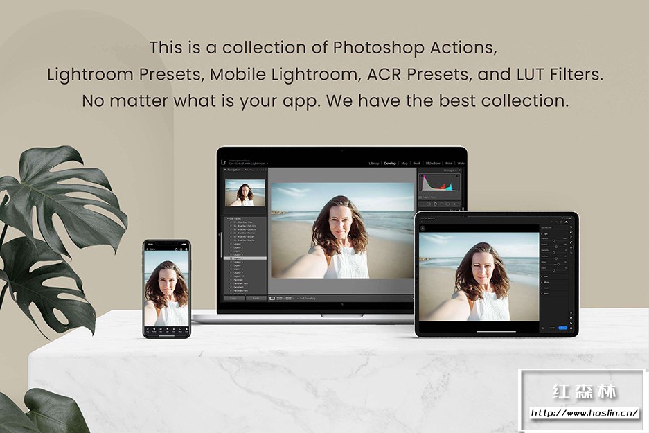【LR预设】7款人像合影自拍照片调色LR预设 Selfie Lightroom Presets Desktop插图(1)