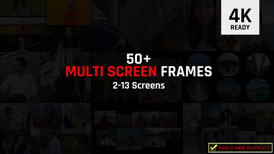 【PR预设】59组动态分屏多画面组合MOGRT预设 Multi Screen Frames Pack插图