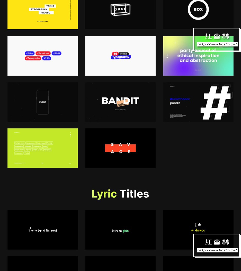 【AE/PR脚本】400个时尚创意字幕条标题排版设计文字动画 Just Typography Pack V2插图(18)