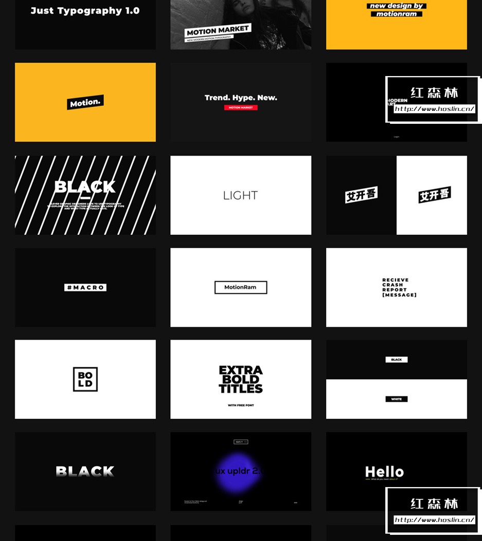 【AE/PR脚本】400个时尚创意字幕条标题排版设计文字动画 Just Typography Pack V2插图(21)