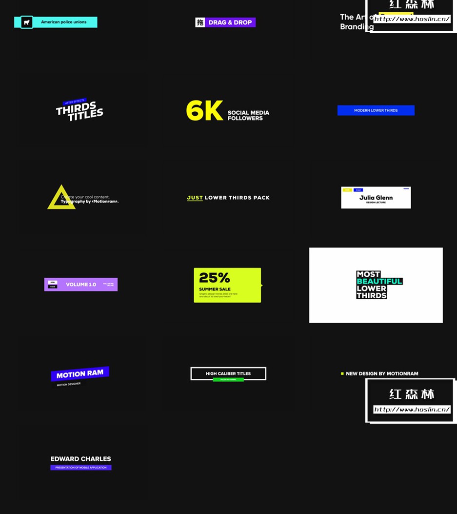 【AE/PR脚本】400个时尚创意字幕条标题排版设计文字动画 Just Typography Pack V2插图(28)