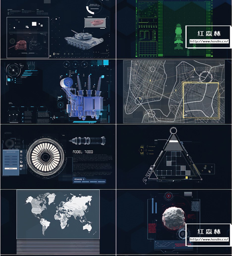 【AE模板】56种HUD未来科技感元素UI动画 HUD Pack 1插图(7)