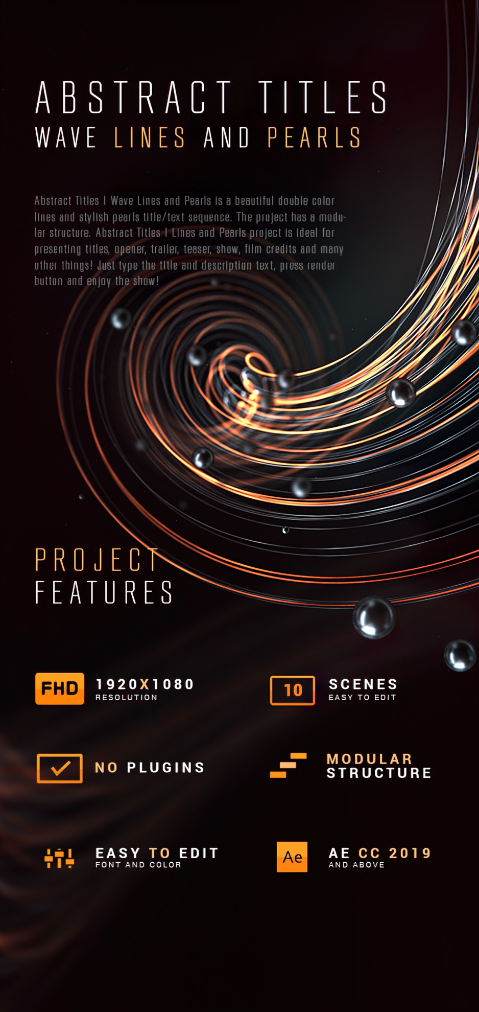 ae模板漂亮大气三维粒子线条文字标题宣传开场片头动画abstracttitles