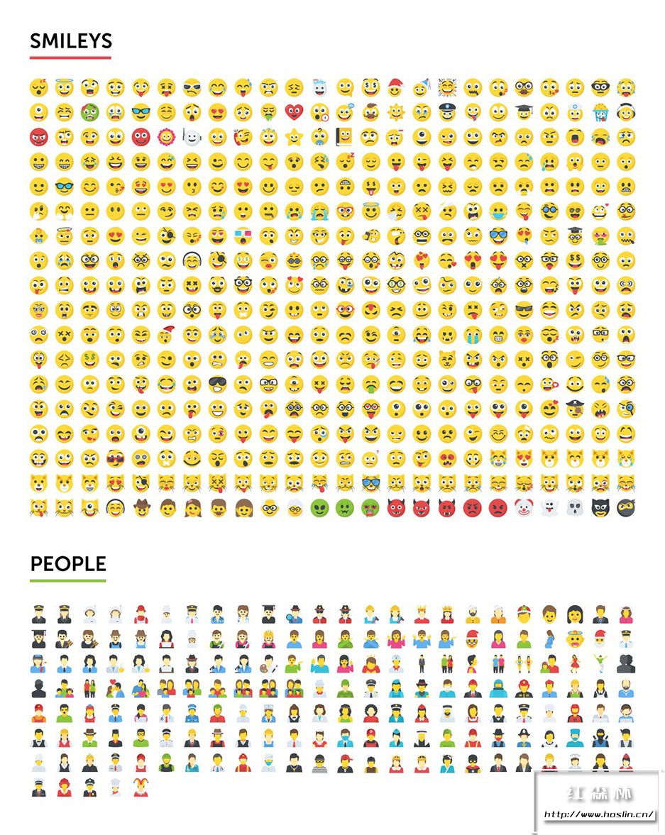 矢量素材2500个动物建筑运动生活物品标志符号笑脸表情等emoji矢量