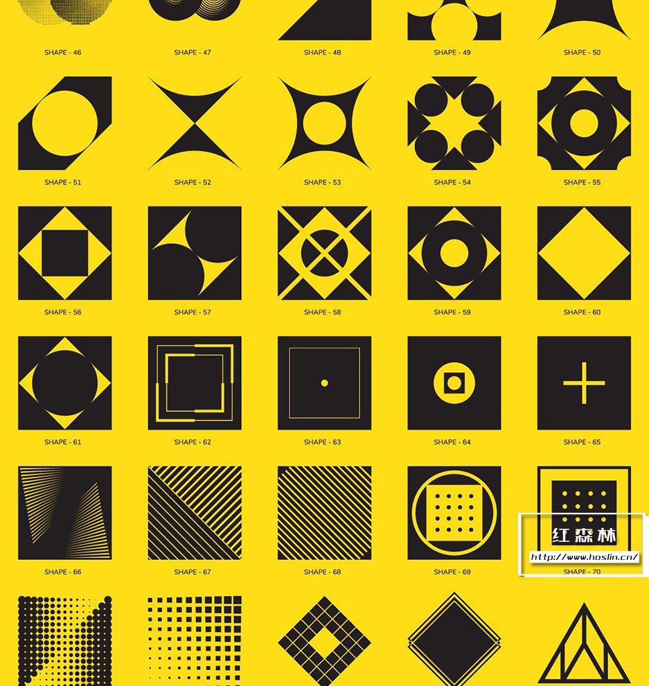 【矢量素材】100款时尚科技感几何抽象形状无缝拼接图案矢量素材 100